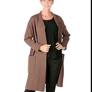 NEW Coatigan - Nina Leonard Long Sleeve Oversized Coatigan Large Pockets